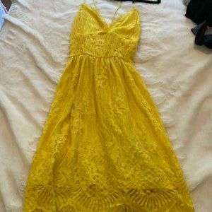 Yellow lace dress